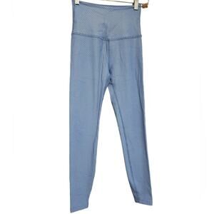 High-Waist Blue Printed Leggings